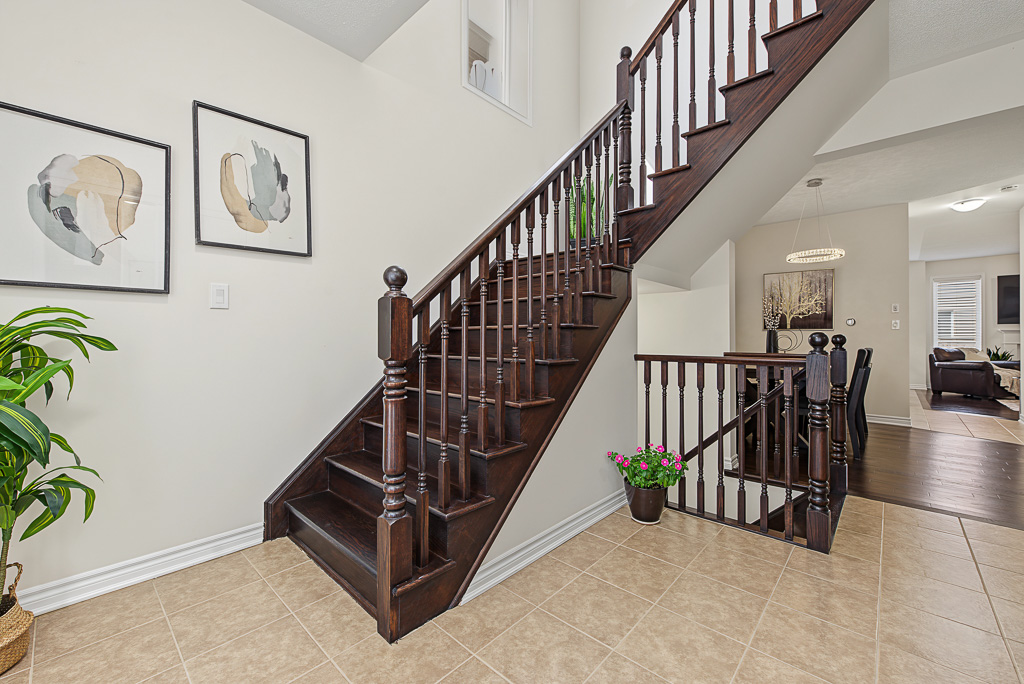 Hardwood staircase at 1531 Tough Gate, Milton