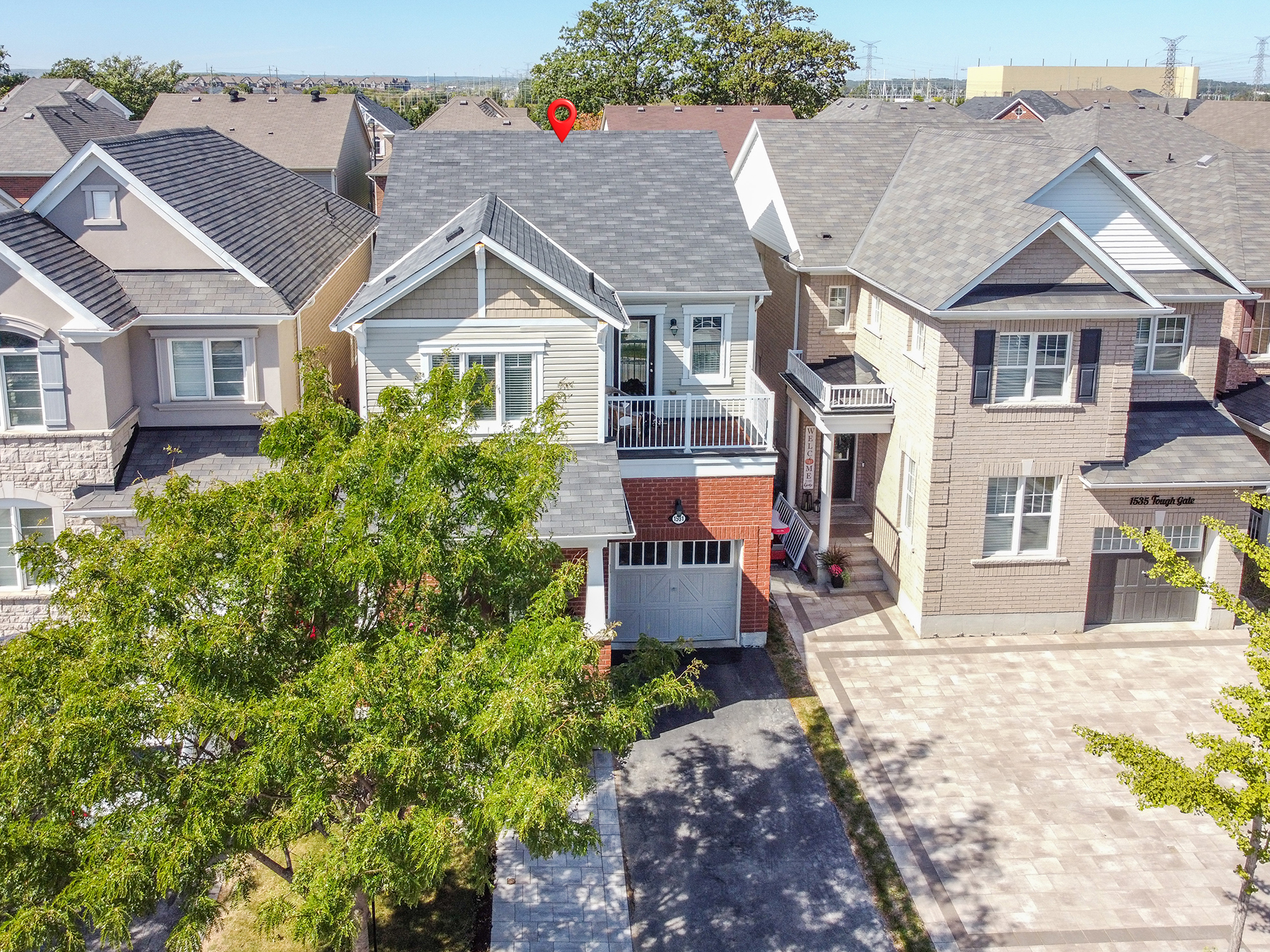 Aerial front view at 1531 Tough Gate, Milton